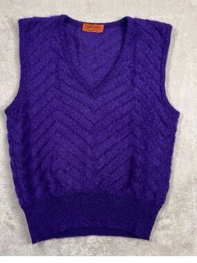 Missoni Vintage mohair blend seater vest deep purple fits size small